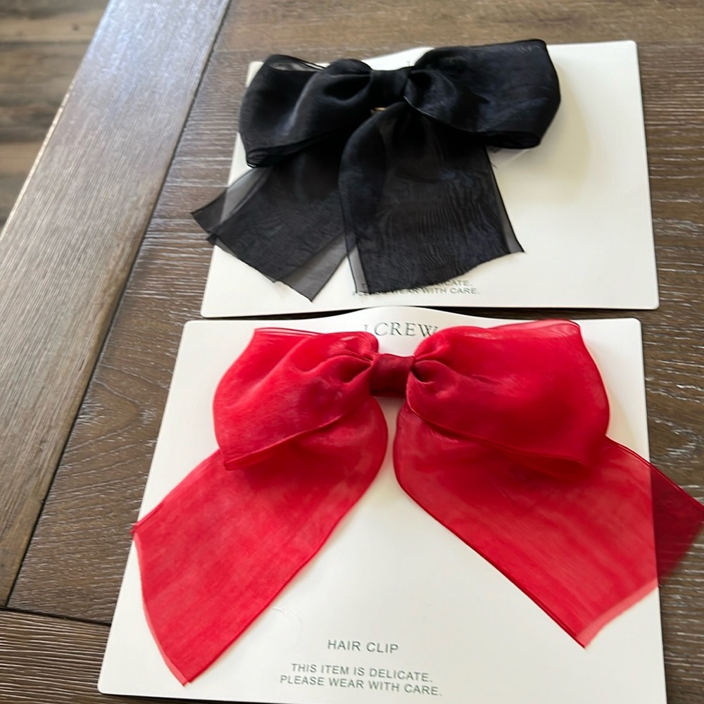 Jcrew Sheer bow hair clip (2ct)